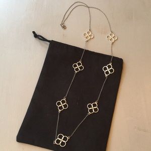 Long silver necklace